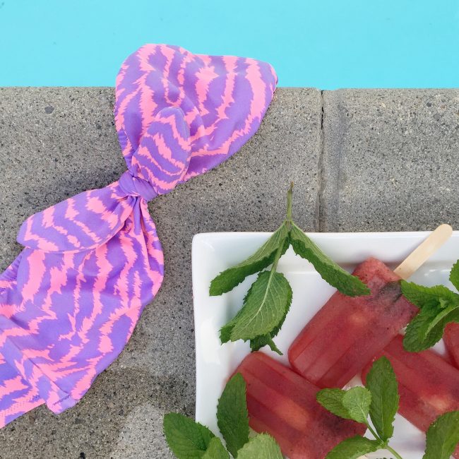 Bikini Meals - Watermelon Mint Popsicles, by the pool - on bikinimeals.com