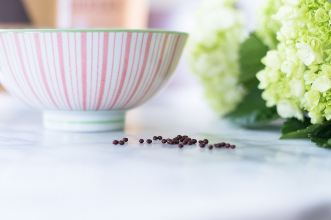 Himalania chocolate covered goji berries and chia seeds on joyfetti.com_chia seeds and anthropologie bowl