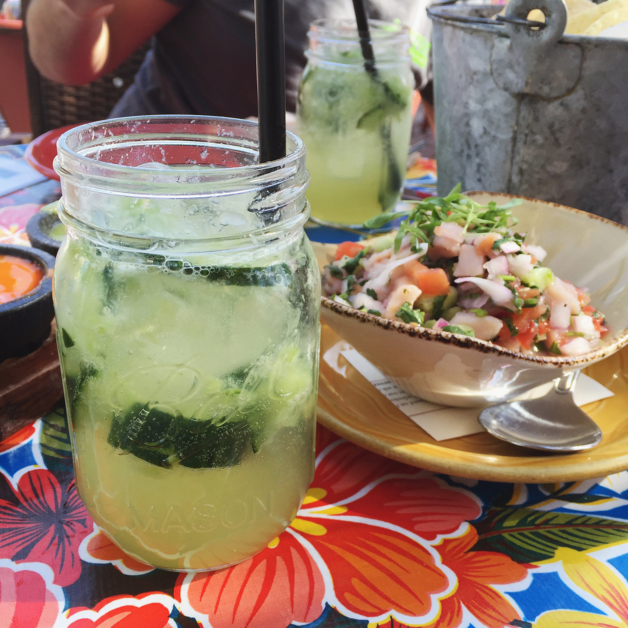 Spicy margarita and ceviche, yum_joyfetti.com