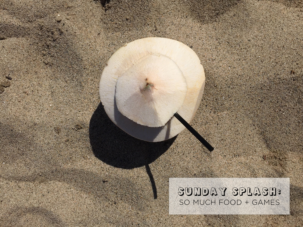 Sunday Splash_160731_lots of food, Catch Phrase_Fresh coconut on the beach_joyfetti.com_CP