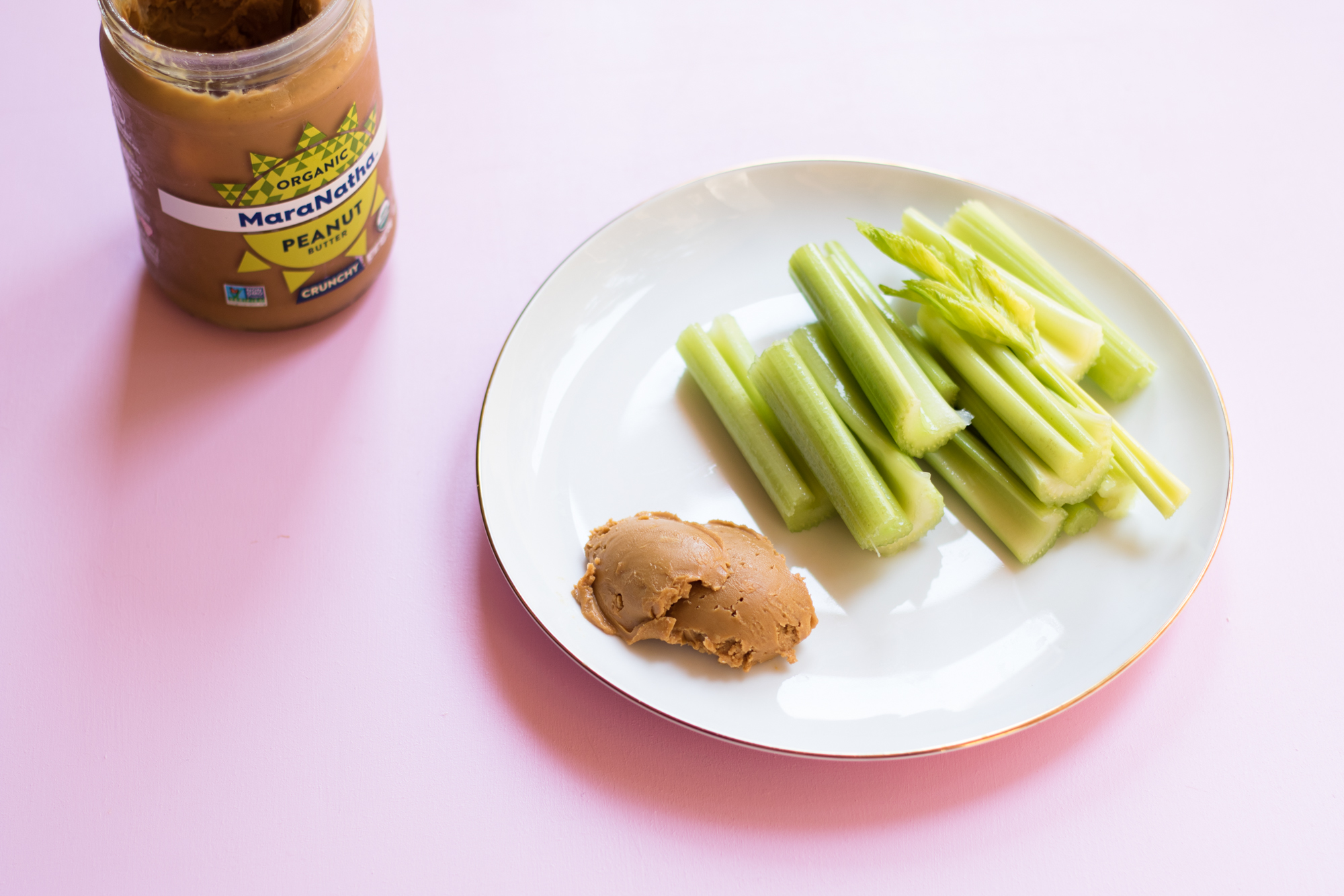 celery sticks with peanut butter