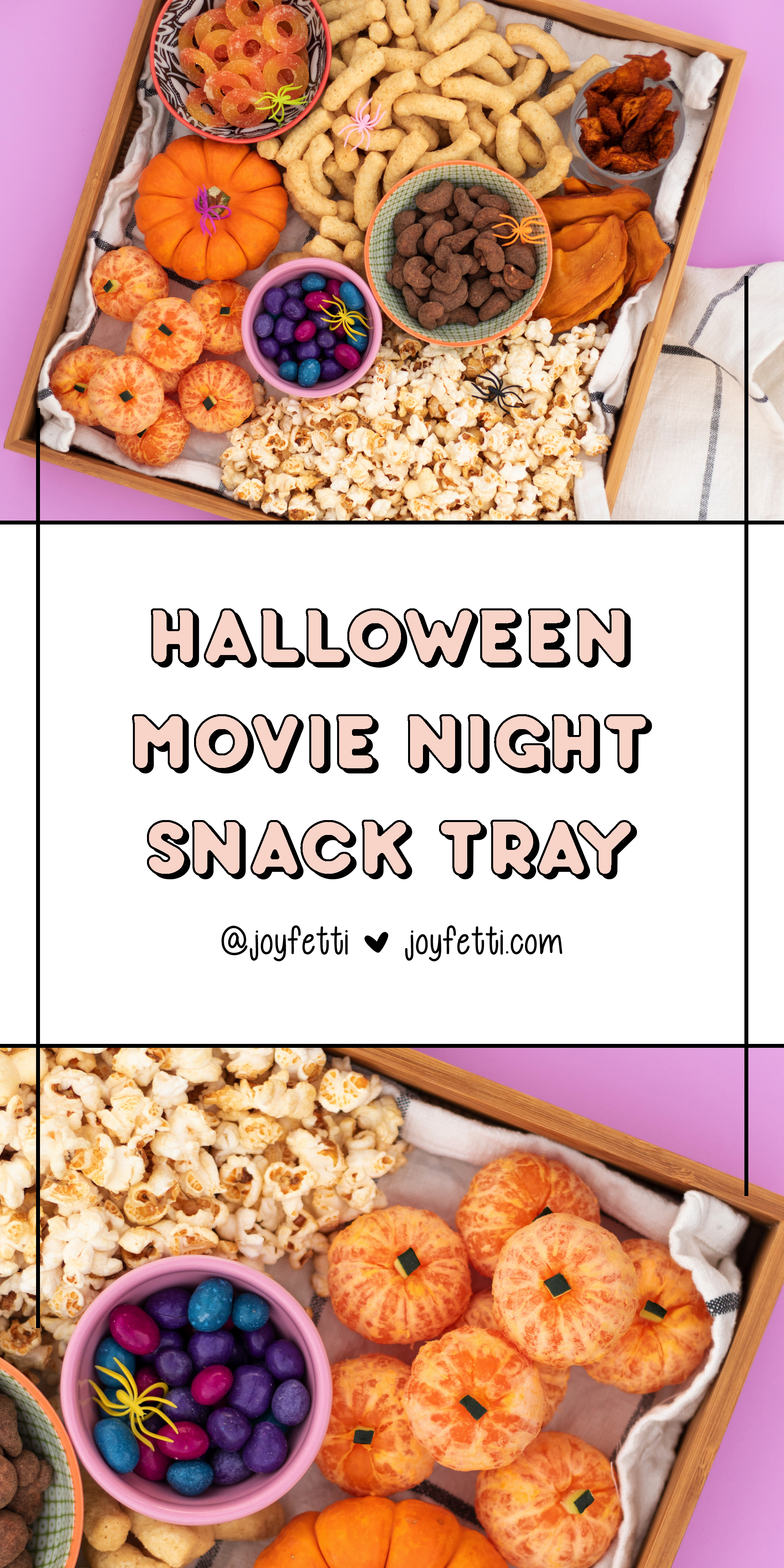 Halloween movie night snack tray